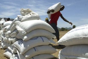 Food aid being distributed in Zimbabwe